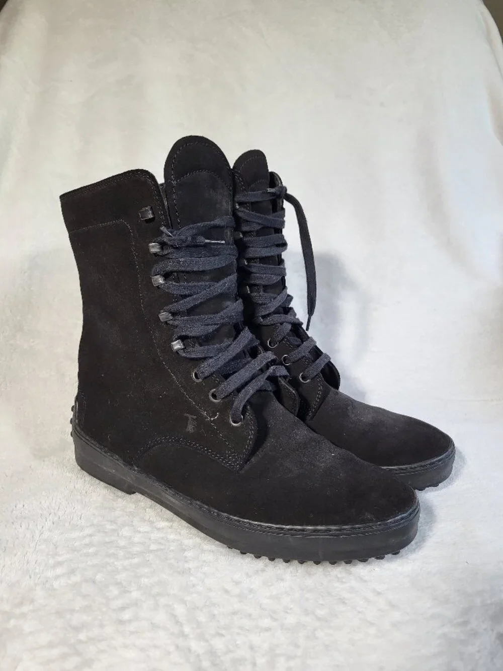 Tods Men's Black Winter Lace Up Ankle Boots Size 39 ( US Size 7 )